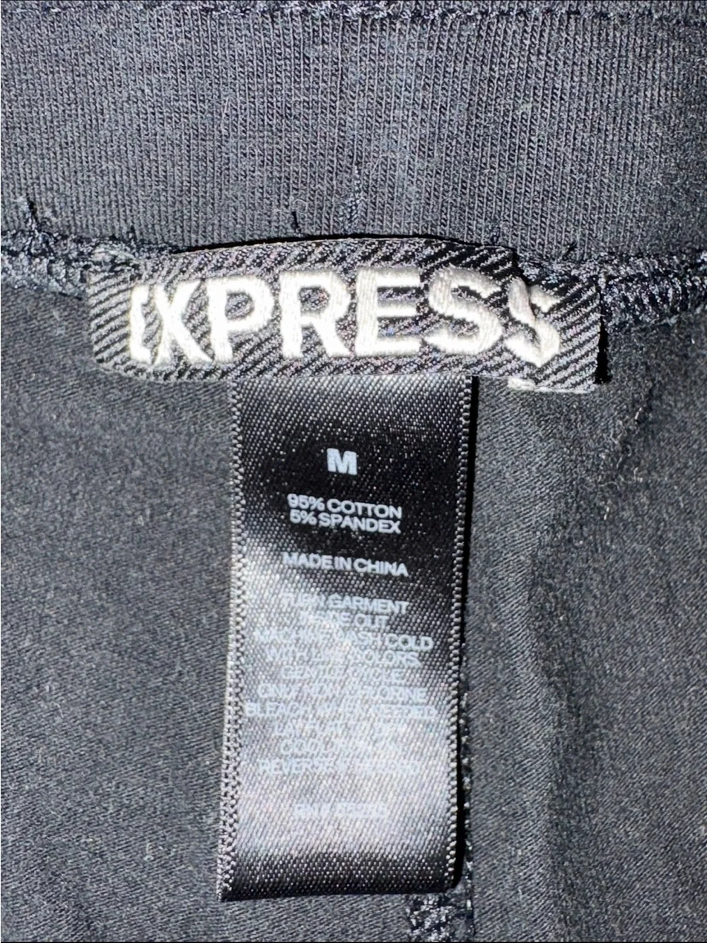 Express Black Cotton Stretch Leggings - Picture 3 of 4